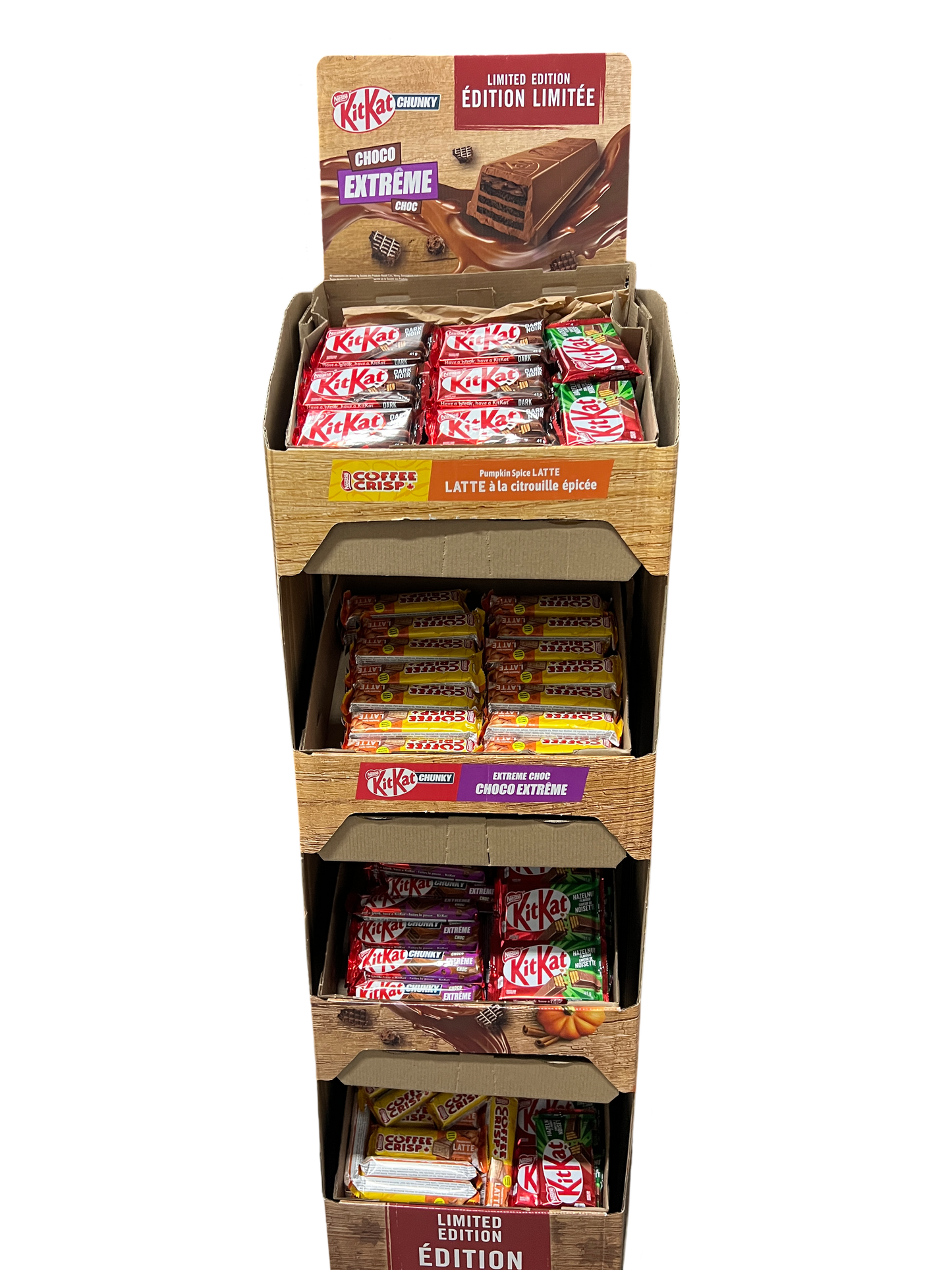 EXOTIC KitKat DISPLAY Stand - (150 Count, 4 Different Chocolates)